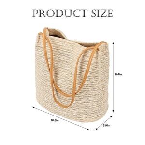 Stylish Tan Hand Woven Tote Bag